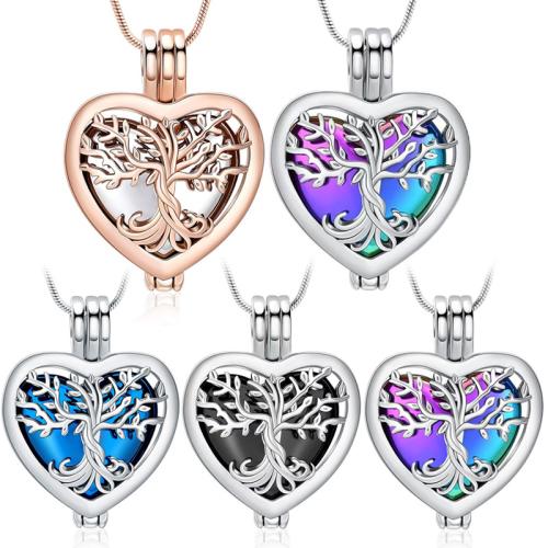 Kremering Smycken Aska Urn Halsband, 304 rostfritt stål, Hjärta, plated, mode smycken, fler färger för val, Säljs av PC