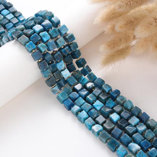 Gemstone Smycken Pärlor, apatiter, med Seedbead, Square, DIY, blandade färger, 8x8mm, Såld Per 38 cm Strand