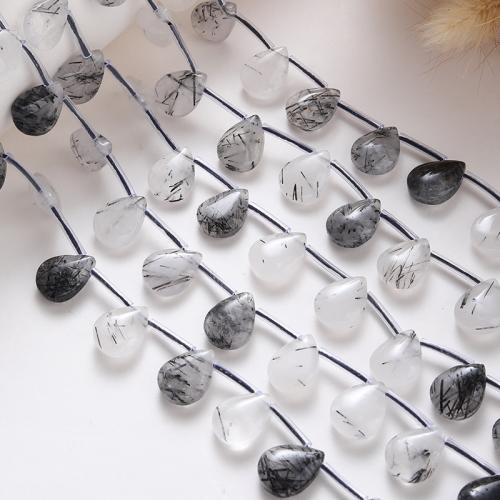 Šperky korálky přírodní křemenné, Slza, DIY, smíšené barvy, 14x10x5mm, Prodáno za 38 cm Strand