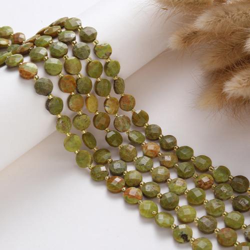 Gemstone Smycken Pärlor, Grön opal, med Seedbead, DIY, blandade färger, 10x10x4mm, Såld Per 38 cm Strand