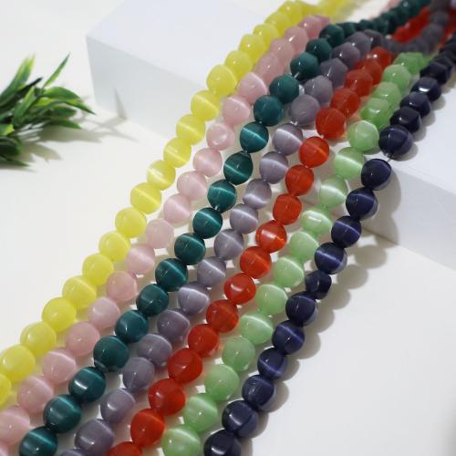Cats Eye Smycken Pärlor, DIY, fler färger för val, 10mm, Såld Per 38 cm Strand