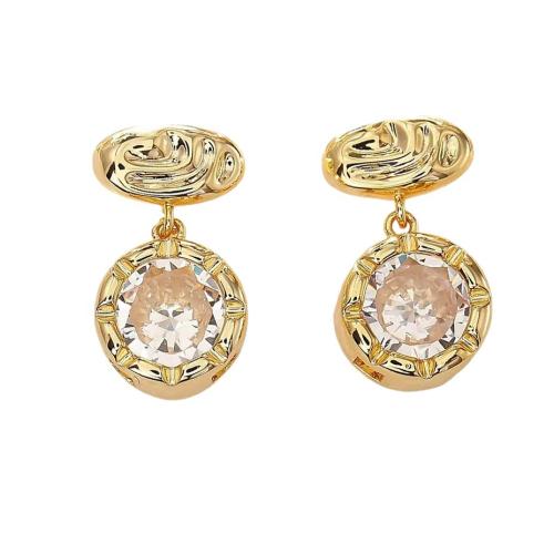 Boucles d'oreilles en laiton zircon cubique pavent, Placage, bijoux de mode & pavé de micro zircon & pour femme, plus de couleurs à choisir, Vendu par paire