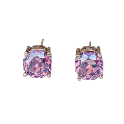 Boucles d'oreilles en laiton zircon cubique pavent, Plaqué d'or, bijoux de mode & pavé de micro zircon & pour femme, plus de couleurs à choisir, Vendu par paire