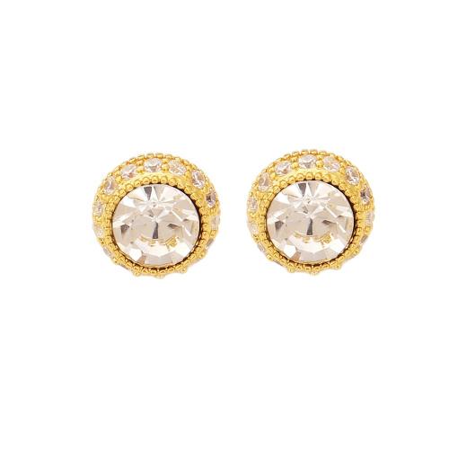 Boucles d'oreilles en laiton zircon cubique pavent, Placage, bijoux de mode & unisexe & pavé de micro zircon, plus de couleurs à choisir, Vendu par paire