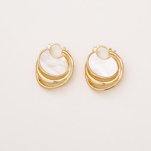 Laiton Leverback boucle d'oreille, Plaqué d'or, bijoux de mode & multicouche & pour femme, Vendu par paire