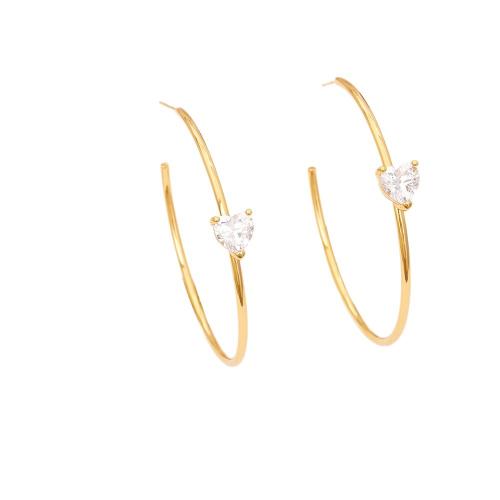 Boucles d'oreilles en laiton zircon cubique pavent, avec zircon cubique, Placage, bijoux de mode & pour femme, plus de couleurs à choisir, Vendu par paire