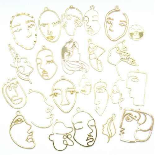 Character Shaped Zinc Alloy Pendants, liga de zinco, Cara, Banhado a cor de ouro de KC, DIY & Vario tipos a sua escolha, vendido por PC
