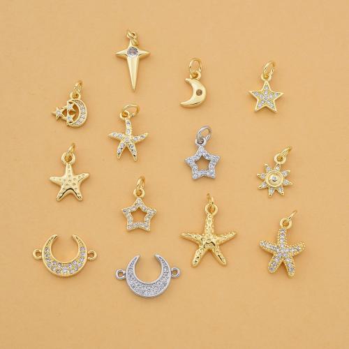 Cubique Pendentif en laiton zircon pavent, Placage, DIY & pavé de micro zircon, plus de couleurs à choisir, protéger l'environnement, sans nickel, plomb et cadmium, Vendu par PC