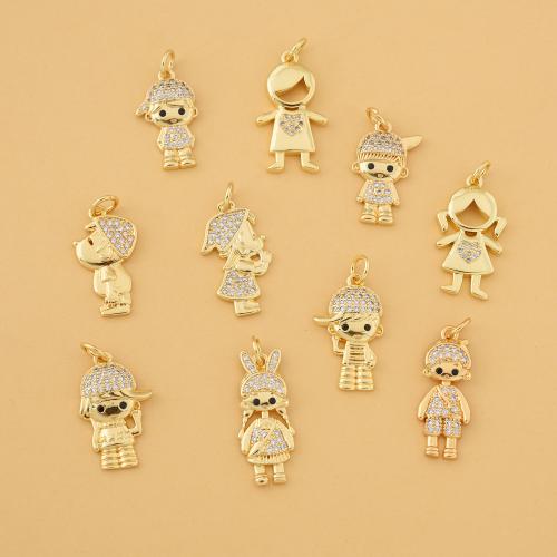 Cubique Pendentif en laiton zircon pavent, Placage, DIY & pavé de micro zircon, plus de couleurs à choisir, protéger l'environnement, sans nickel, plomb et cadmium, Vendu par PC