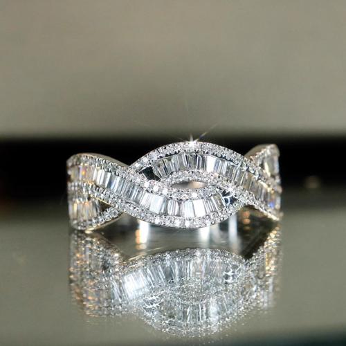 Krychlový Circonia Micro vydláždit mosazný prsten, Mosaz, různé velikosti pro výběr & micro vydláždit kubické zirkony & pro ženy & dutý, více barev na výběr, Prodáno By PC