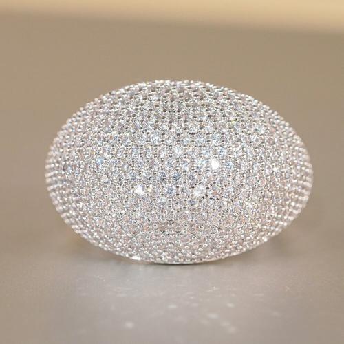 Krychlový Circonia Micro vydláždit mosazný prsten, Mosaz, různé velikosti pro výběr & micro vydláždit kubické zirkony & pro ženy, více barev na výběr, Prodáno By PC