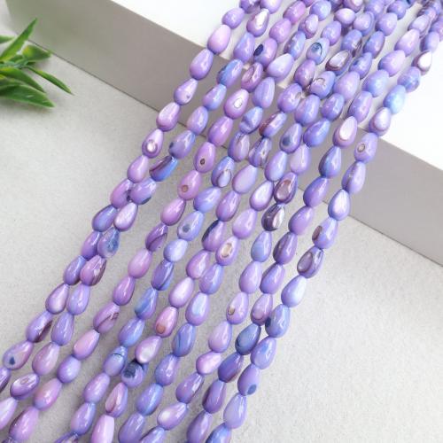 Naturlig Färgade Snäckskalspärlor, Shell, Dropp, DIY, fler färger för val, 5x7mm, Såld Per 38 cm Strand