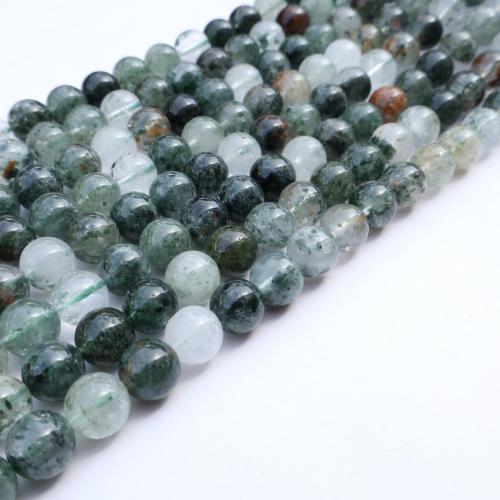 Šperky korálky přírodní křemenné, Zelený Phantom Quartz, DIY, smíšené barvy, Prodáno za 38 cm Strand