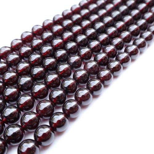 Naturlig granat pärlor, Garnet, Rund, DIY, blandade färger, Såld Per Ca 38 cm Strand