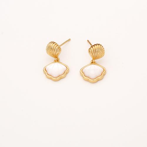 Boucles d'oreilles pendantes en laiton, Ginkgo Feuille, Plaqué d'or, bijoux de mode & pour femme, Vendu par paire