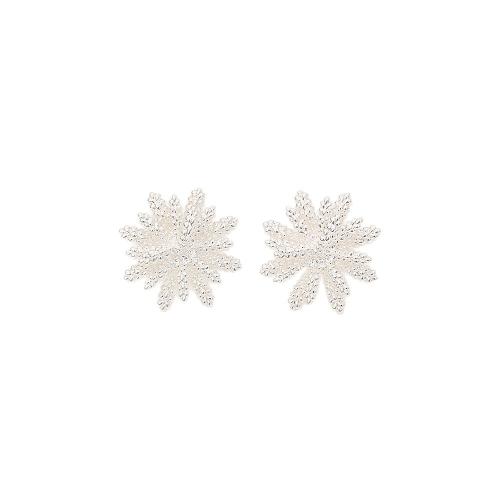 Goujon Laiton, flocon de neige, Placage, bijoux de mode & pour femme, argent, Vendu par paire