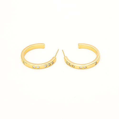 Boucles d'oreilles en laiton zircon cubique pavent, Placage, bijoux de mode & pavé de micro zircon & pour femme, plus de couleurs à choisir, Vendu par paire