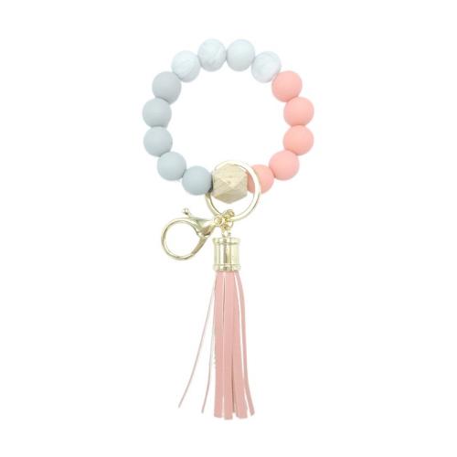 silicona cierre de llave, con Cuero de PU & madera & aleación de zinc, hecho a mano, Joyería & unisexo, más colores para la opción, Vendido por UD