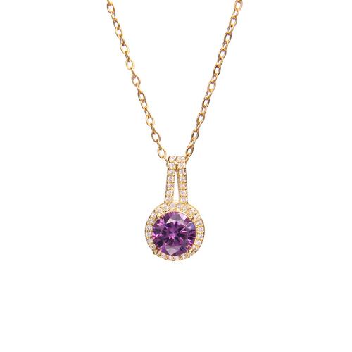 laiton collier, avec 2inch chaînes de rallonge, Placage de couleur d'or, styles différents pour le choix & pavé de micro zircon & pour femme, Longueur Environ 15.7 pouce, Vendu par PC