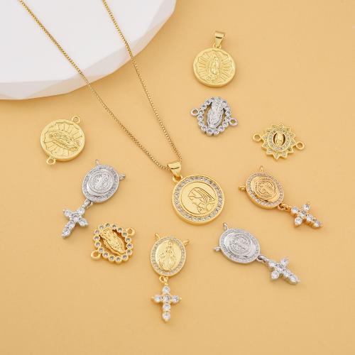 Zircon cubique Micro Pave laiton Connecteur, Placage, DIY & pavé de micro zircon, plus de couleurs à choisir, protéger l'environnement, sans nickel, plomb et cadmium, Vendu par PC