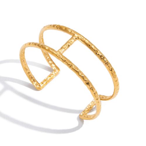 Acier inoxydable 304 bracelet manchette, Placage, bijoux de mode & pour femme & creux, doré, Vendu par PC