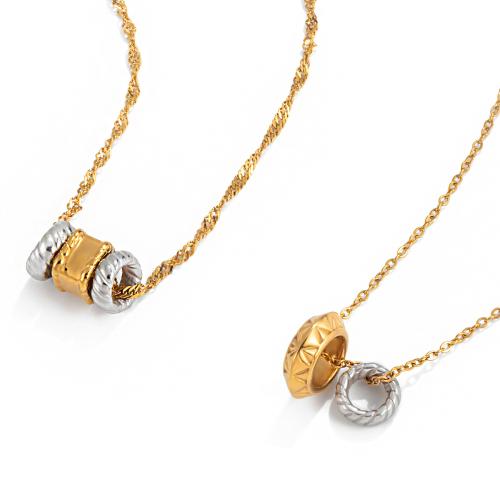 Nerezová ocel šperky náhrdelník, 304 Stainless Steel, různé styly pro výběr & pro ženy & dva tón, Prodáno By PC