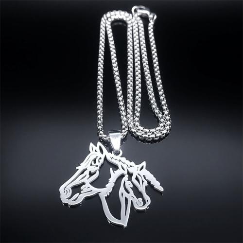 Nerezová ocel šperky náhrdelník, 304 Stainless Steel, módní šperky & unisex & dutý, stříbro, Prodáno By PC