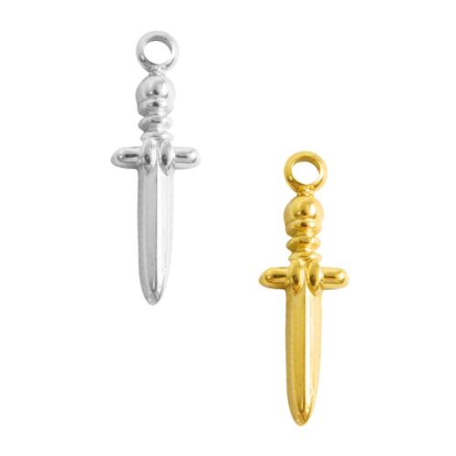 Nerezová ocel Šperky Přívěsky, 304 Stainless Steel, meč, DIY, více barev na výběr, 10PC/Bag, Prodáno By Bag
