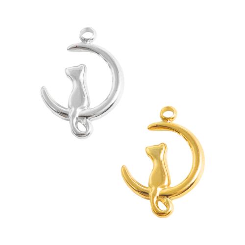 Stainless Steel Animal Pendants 304 Stainless Steel Cat plated DIY Sold By Bag