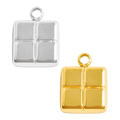 Nerezová ocel Šperky Přívěsky, 304 Stainless Steel, Náměstí, DIY, více barev na výběr, 10PC/Bag, Prodáno By Bag