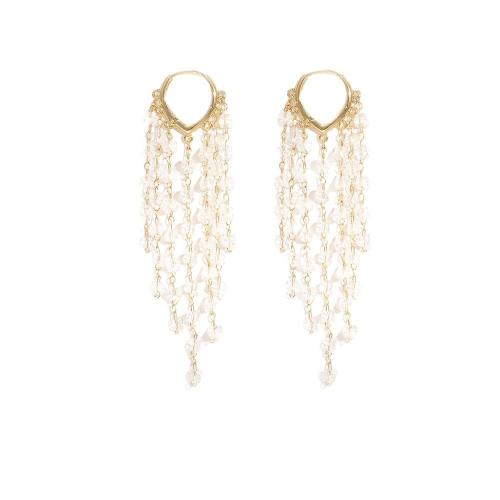 Muoti Fringe korvakorut, Messinki, kanssa Cubic Zirkonia, Sydän, päällystetty, muoti korut & naiselle, enemmän värejä valinta, Myymät Pair