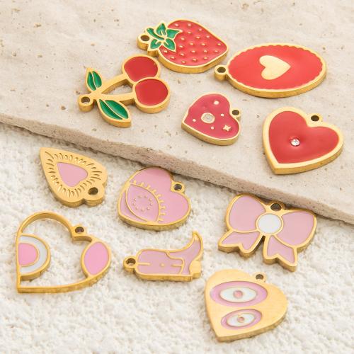 Ciondoli gioielli in acciaio inox, 304 acciaio inox, placcato color oro, DIY & smalto, nessuno, Venduto da PC