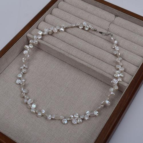 Naturliga sötvatten pärlband, Freshwater Pearl, Barock, plated, mode smycken, fler färger för val, 5-6mm, Säljs av Strand