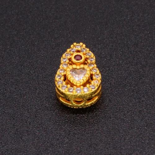 Entretoise de perles en laiton, Placage, DIY & pavé de micro zircon & creux, plus de couleurs à choisir, protéger l'environnement, sans nickel, plomb et cadmium, 10PC/sac, Vendu par sac