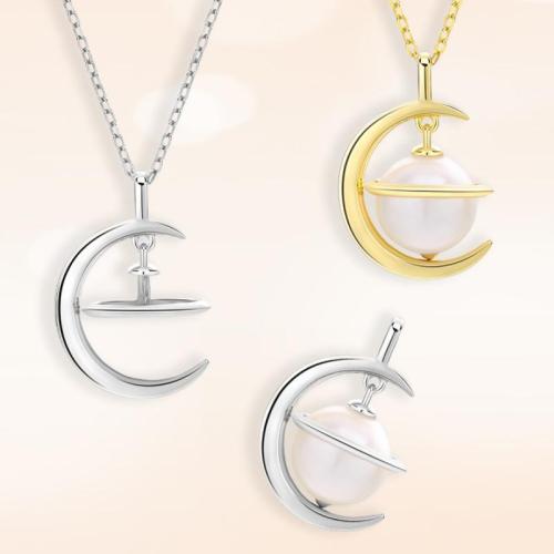 Freshwater Pearl Halsband, 925 Sterling Silver, med Freshwater Pearl, Barock, guldfärg pläterade, DIY, fler färger för val, Säljs av PC