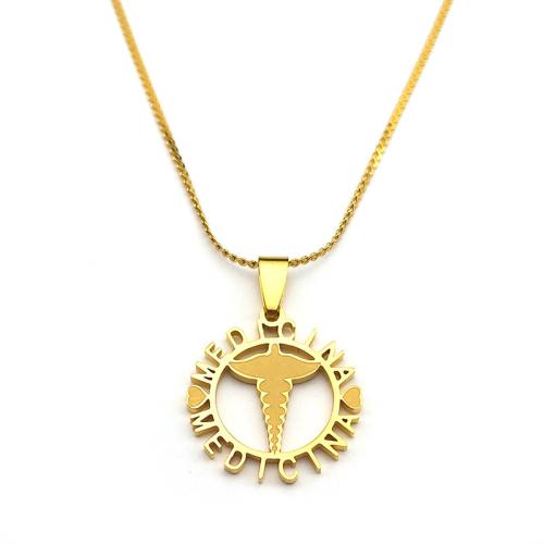 Nerezová ocel šperky náhrdelník, 304 Stainless Steel, módní šperky & pro muže & dutý, více barev na výběr, Prodáno By PC