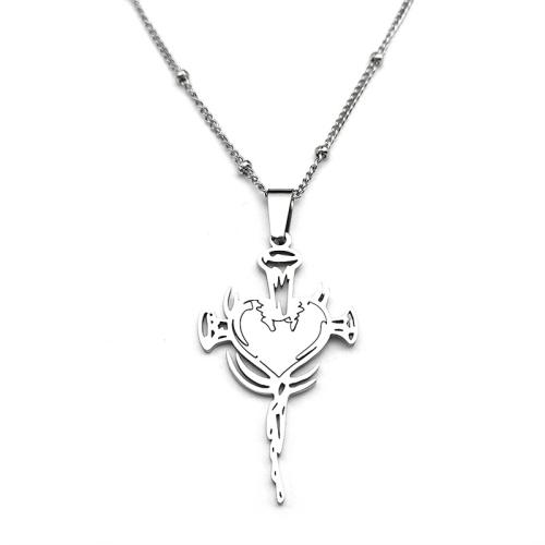 Nerezová ocel šperky náhrdelník, 304 Stainless Steel, módní šperky & unisex, více barev na výběr, Prodáno By PC