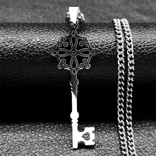 Nerezová ocel šperky náhrdelník, 304 Stainless Steel, módní šperky & unisex & dutý, Původní barva, Prodáno By PC