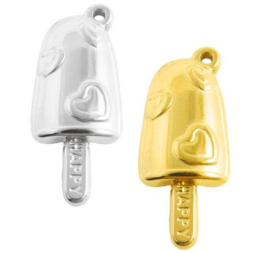 Stainless Steel Pendants 304 Stainless Steel Ice Cream plated DIY Sold By Bag