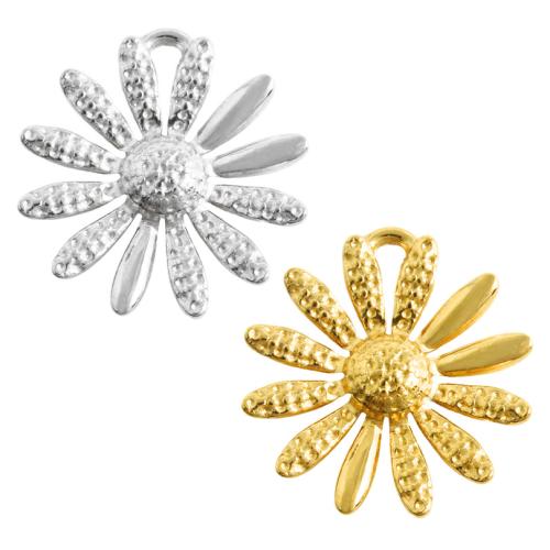 Stainless Steel Flower Pendant 304 Stainless Steel plated DIY Sold By Bag