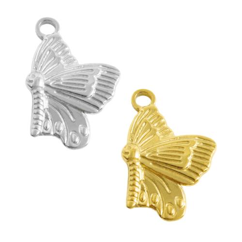 Stainless Steel Animal Pendants 304 Stainless Steel Butterfly plated DIY Sold By Bag