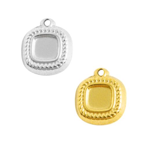 Rostfritt Stål hänge Inställning, 304 rostfritt stål, Square, plated, DIY, fler färger för val, 10PC/Bag, Säljs av Bag