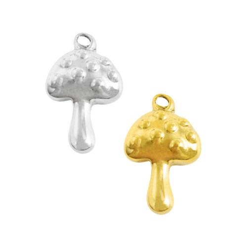 Stainless Steel Pendants 304 Stainless Steel mushroom plated DIY Sold By Bag