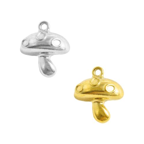 Stainless Steel Pendants 304 Stainless Steel mushroom plated DIY Sold By Bag