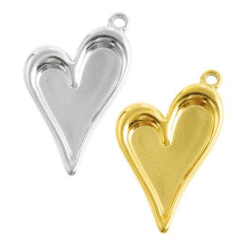 Rostfritt Stål hänge Inställning, 304 rostfritt stål, Hjärta, plated, DIY, fler färger för val, 10PC/Bag, Säljs av Bag