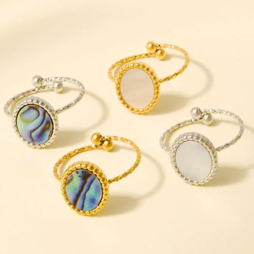 Pierścień z muszlą, Stal nierdzewna 304, ze Muszla, Powlekane, biżuteria moda, dostępnych więcej kolorów, sprzedane przez PC