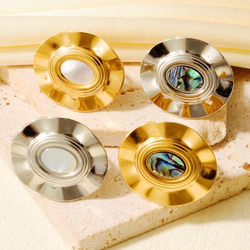 Pierścień z muszlą, Stal nierdzewna 304, ze Muszla, Powlekane, biżuteria moda, dostępnych więcej kolorów, 23.80mm, sprzedane przez PC