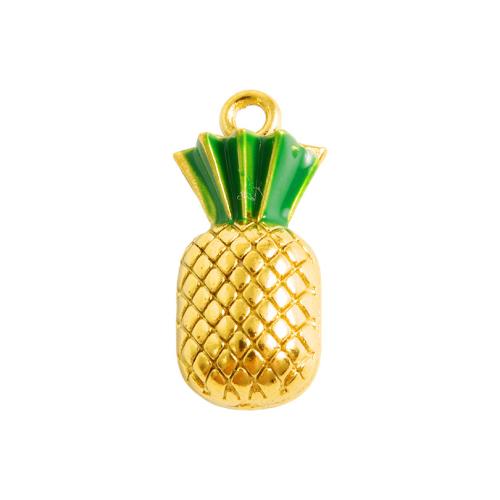 Nerezová ocel Šperky Přívěsky, 304 Stainless Steel, Ananas, DIY & smalt, smíšené barvy, 10PC/Bag, Prodáno By Bag