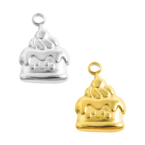 Stainless Steel Pendants 304 Stainless Steel Cake plated DIY Sold By Bag