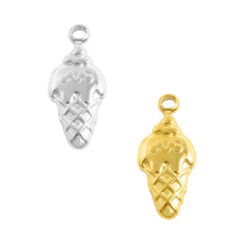 Stainless Steel Pendants 304 Stainless Steel Ice Cream plated DIY Sold By Bag